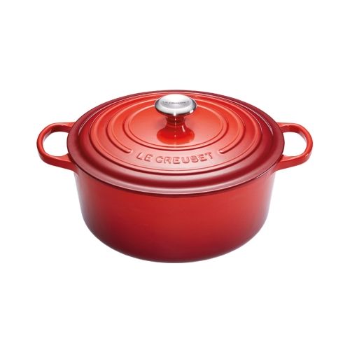 Cocotte Signature en fonte &eacute;maill&eacute;e ronde 28 cm rouge Cerise
