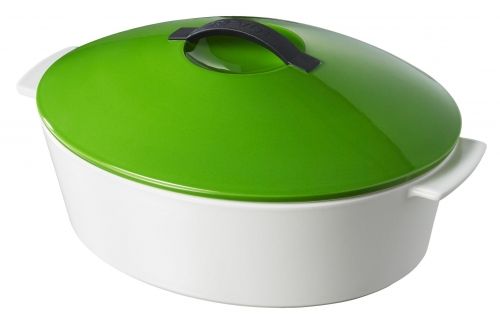 Cocotte verte 32 cm R&eacute;volution (porcelaine tous feux dont induction) + couvercle