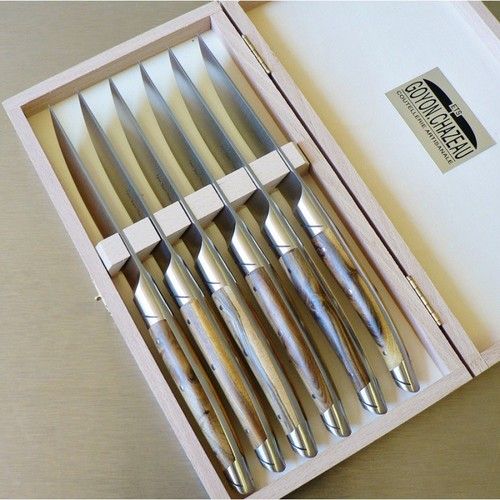 Coffret 6 couteaux Thiers Avantage en Pistachier finition Mat