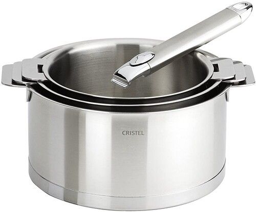Coffret de 3 Casseroles 16 à 20 cm avec 1 Poignée Zénith Inox STRATE AMOVIBLE