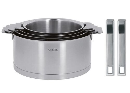 Coffret de 4 Casseroles 14 à 20 cm avec 2 Poignées Inox STRATE AMOVIBLE