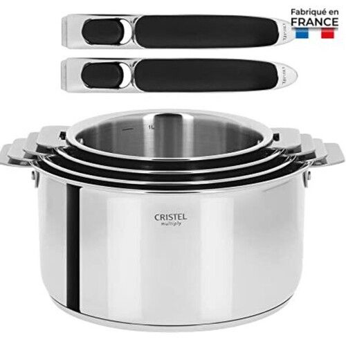 Coffret de 4 Casseroles 14 &agrave; 20 cm avec 2 Poign&eacute;es Z&eacute;nith 3 CASTELINE AMOVIBLE