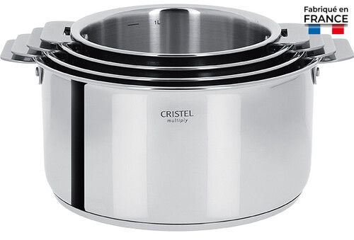 Coffret de 4 Casseroles Inox 14 à 20 cm Inox Casteline Amovible