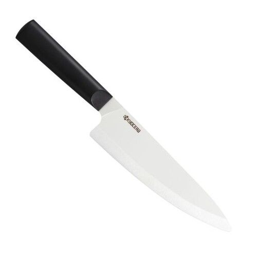 Couteau du chef, trancheur 18 cm lame c&eacute;ramique - manche noir