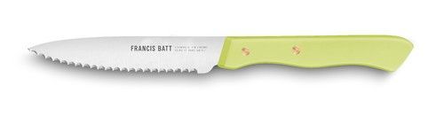 Couteau L&eacute;gufruit crant&eacute; vert anis 10 cm FB