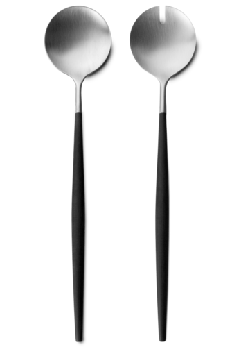 Couvert salade Goa noir acier bross&eacute;