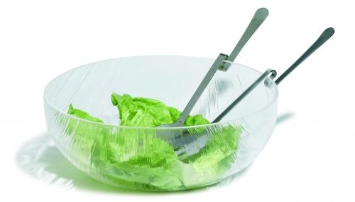 Couverts à salade inox coudés 29.5 cm