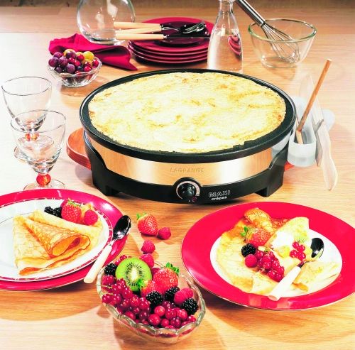 Crêpière "Duo" 1 plaque grande crêpe 35 cm et 1 plaque 7 minis crêpes 11 cm