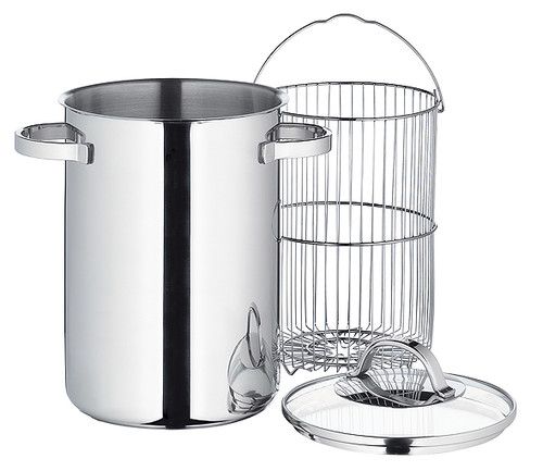 Cuit asperges en inox K&uuml;chenprofi &oslash; 16cm avec panier d\'&eacute;gouttage et couvercle en