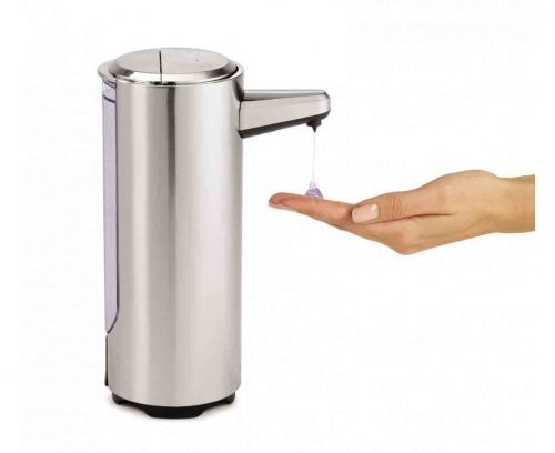 Distributeur de savon avec d&eacute;tecteur. rechargeable avec c&acirc;ble USB - Inox 375ml