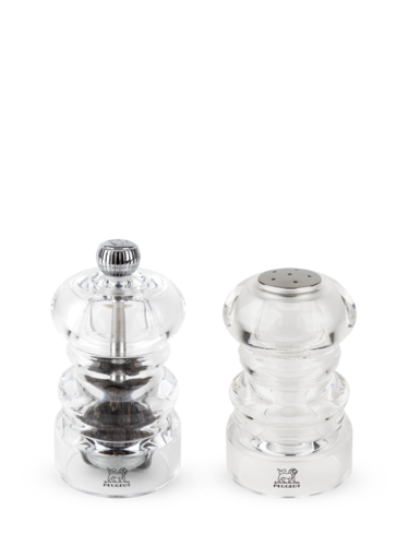 Duo Moulin à poivre et salière Nancy Duo transparent 9 cm