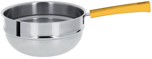 Elément bain marie 20 cm inox Mutine à poignée fixe jaune