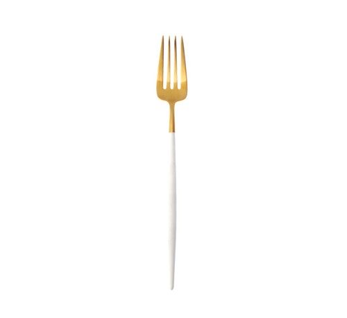 Fourchette de table Goa blanc acier bross&eacute; Gold