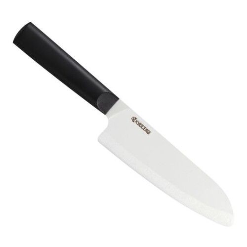 Grand Santoku 16 cm lame c&eacute;ramique - manche noir