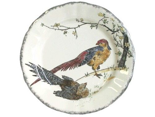 Grande Assiette Plate Faisan Dore Grands Oiseaux