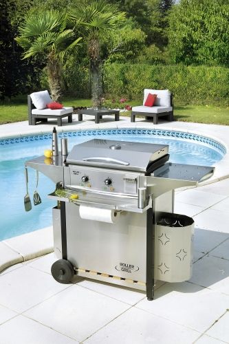 Kit de cuisine ext&eacute;rieur Premium 8 pi&egrave;ces plancha 60 cm &eacute;lectrique Roller Grill