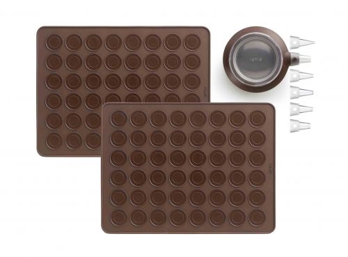 Kit Macaron Leku&eacute; : 1 Poche &agrave; douilles Decomax + 2 tapis de cuisson + 6 recettes
