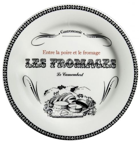 Lot de 4 assiettes à fromage Gastronomie Fromages en faïence de Gien 22 cm