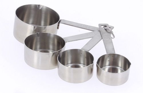 Lot de 4 mesures inox 60 80 125 250 ml-