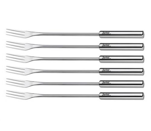 Lot de 6 fourchettes &agrave; fromage pour fondue en inox Spring