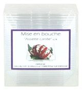 Mise en bouche transparente - boite de 24 assiettes carr&eacute;es 3.5 cl