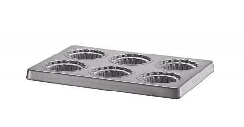 Moule 6 mini tartelettes avec fond amovible, 38 x 25cm