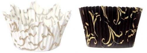 Moule cupcake  papier 'Arabesque & lila' &oslash;7.5 et 7 xht3.5 cm par 24