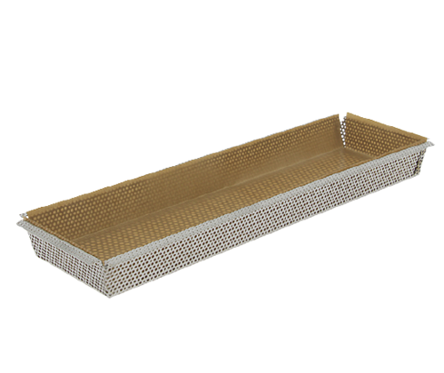 Moule Perfor&eacute; Rectangulaire A Fond Amovible Et Feuille De Cuisson