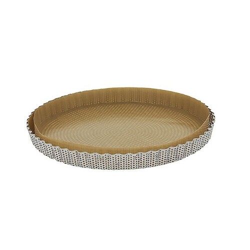 Moule tarte cannele inox perfore fond demont. &oslash;24