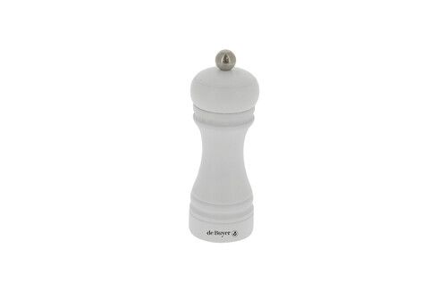 Moulin à épices Java en bois, mécanisme céramique Blanc Mat 14 cm
