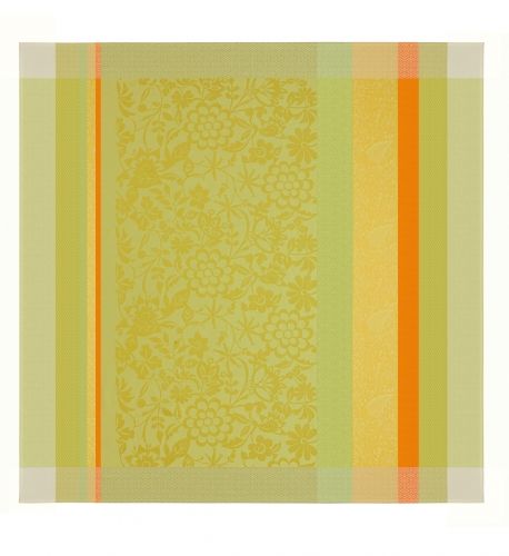 Nappe rectangulaire Le Jacquard Fran&ccedil;ais 150x150  Provence Citron Vert 100% coto