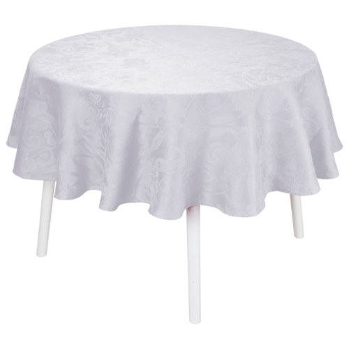 Nappe ronde Le Jacquard Français 240 cm Tivoli Blanche 100% coton