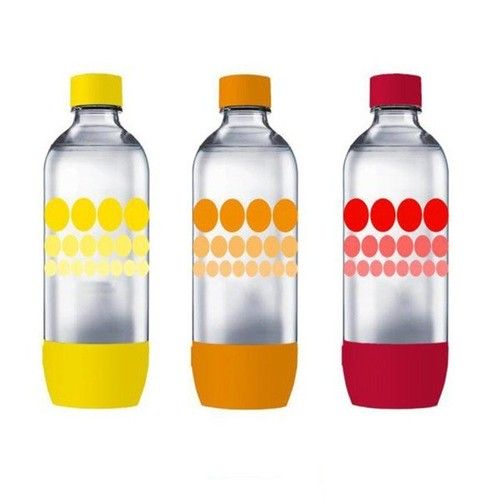 Pack de 3 bouteilles PET Sodastream 1L colorées