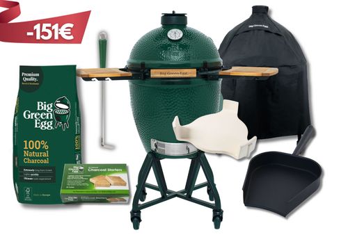 Pack Large 50 ans avec chariot, tablettes latérales, housse, pelle, racloir, charbon & allume-feu