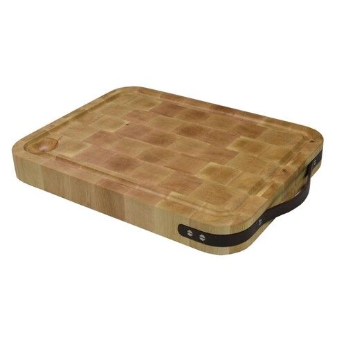 Planche A D&eacute;couper En Bois De Bout Par &Eacute;lo&iuml;se 45X35X5 Cm Avec Rigole Et Poche A