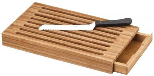 Planche &agrave; pain D&eacute;glon en bambou avec r&eacute;cup&eacute;rateur de miettes
