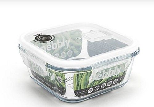 Plat/Boite carrée en verre 800ml avec couvercle clapet spécial micro-ondes