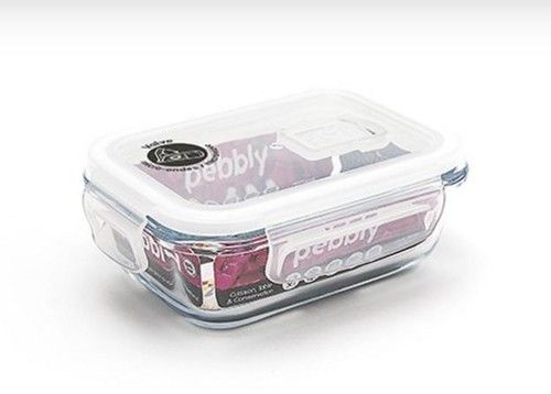 Plat/Boite rectangulaire en verre 400 ml avec couvercle clapet spécial micro-ond