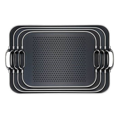 Plateau black/Silver Picots 'Rubber Grip' MM 46 x 33 cm