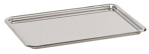 Plateau Pâtissier Inox Bord Rond 24x19 cm