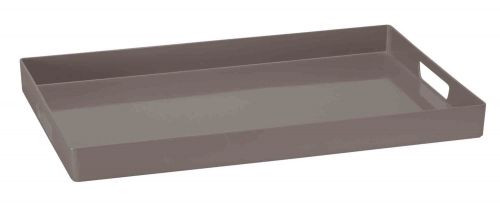 Plateau rectangulaire droit &agrave; anses 52 x 35 cm Vestah de Platex brun / peau