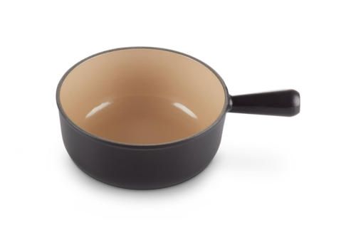 Poêle en Fonte Émaillée Noir Mat 18 cm