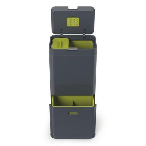 Poubelle de tri s&eacute;lectif Totem IntelligentWaste 60 litres anthracite