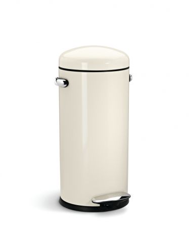 Poubelle rétro à pédale - 30L - crème (modèle G)