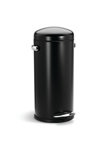 Poubelle rétro à pédale - 30L - noir (modèle G)