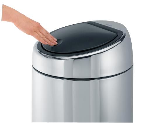 Poubelle touch bin ronde 45 litres acier brillant brabantia