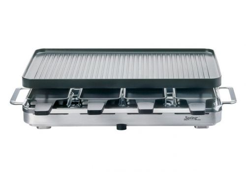 Raclette 8 personnes-Grill chrom&eacute; Spring
