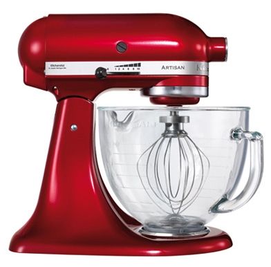 Robot KitchenAid Artisan candy apple rouge avec bol en verre