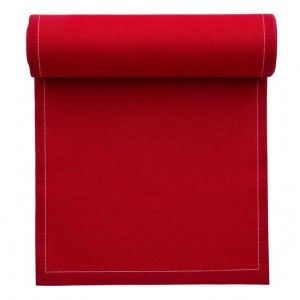 Rouleau de 50 petites serviettes rouges prédécoupées 11 x 11 cm