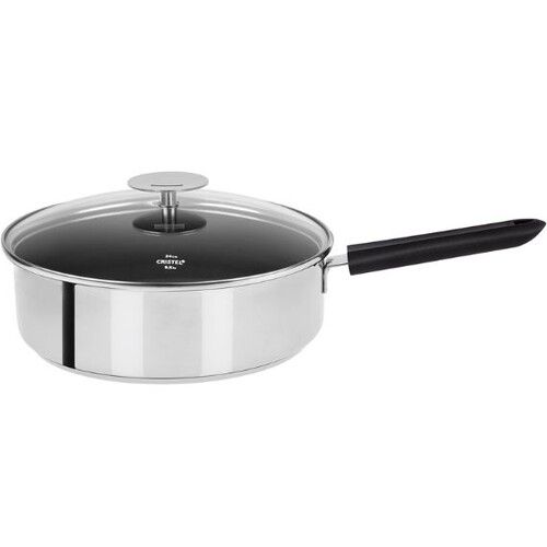SAUTEUSE 26 CM MUTINE 2 FIXE EXCELISS - POIGNEE BAKELITE NOIRE + COUV. VERRE